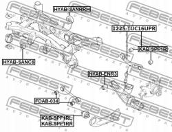 Febest 1225-TUC16UPR Lengőkar, kerékfelfüggesztés, hátsó tengely, Hyundai Tucson, ix35