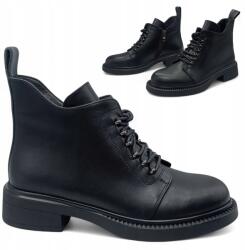 Gino Fabiani Női Bőrcsizma, Size 36, fekete, bőr, cipzáros, lapos talp (Gino Fabiani 25BT15-9289)