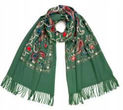 Art of Polo Női/Lány Sál, téli, puha, keleti hímzés, virágokkal, 200×70cm
