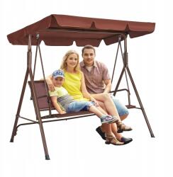 VEVOR Kerti hinta, 3 személyes, állítható lombkoronával, barna, 239kg teherbírás (Vevor)