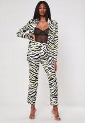 Missguided Zebramintás Cigarette Nadrág, Size 34, többszínű (137808)