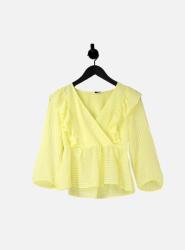 Vero Moda Sárga Fodros Top, méret S, viszkóz, nylon (563047)
