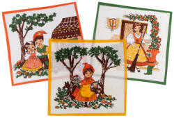  Díszdobozos 3 db - os mese motívumos textil zsebkendő szett