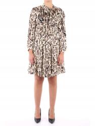 LIU JO Szatén Ruha, Size M, törtfehér, mintás, hosszú ujjú, koktél (379919)