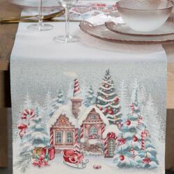 Takoy Karácsonyi gobelin asztali futó 40x100 cm Mikulás házikója