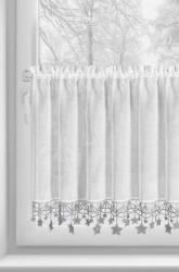 Takoy Vitrázs függöny 150x60 cm fehér-ezüst csillagokkal