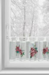Takoy Vitrázs függöny 150x30 cm fehér karácsonyirózsa-mintával