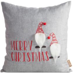 Takoy Karácsonyi díszpárnahuzat 45x45 cm szürke Merry Christmas felirattal