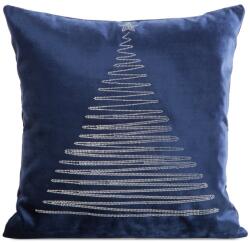 Takoy Karácsonyi bársony díszpárnahuzat sötétkék 45x45 cm strasszkövekkel díszített ROYAL