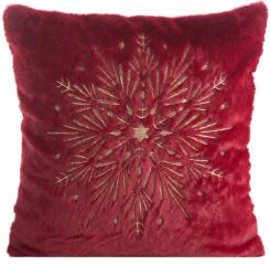 Takoy Karácsonyi bársony díszpárnahuzat 45x45 cm piros hópehely