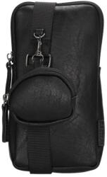 Beagles Fekete bőr mobiltáska + mini táska „DuoCarry 2 az 1-ben (K21769-001-black-HU)