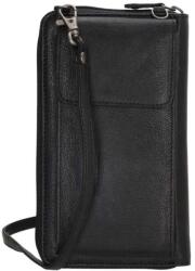 Beagles Fekete bőr mobiltáska + pénztárca 2az1-ben „Dayana (K20423-001-black-HU)