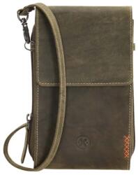 Hide & Stitches Zöld valódi bőr mobiltáska „Freya (K20584-029-olive-HU)