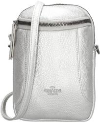 Charm London Ezüst elegáns bőr mobiltáska „Belleza (K22459-079-silver-HU)