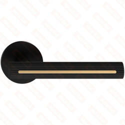METAL-BUD ELEGANZA/ELEGANT ajtókilincs kerek rozettás R - FIT rozettás 6mm fekete díszes arany betéttel WC (50-MB-VELEOFIZCZ-58)