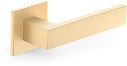 METAL-BUD CUBE ajtóajtókilincs négyzet alakú rozettás Q SLIM vékony szatén sárgaréz BB (15-MB-ZCUKSMS-51)