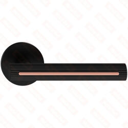 METAL-BUD ELEGANZA/ELEGANT ajtókilincs kerek talpú R - 6mm-es talpú FIT fekete díszbetét réz színű PZ (50-MB-VELEOFIRCZ-52)