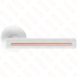 METAL-BUD ELEGANZA/ELEGANT ajtókilincs kerek talpú R - 6mm-es talpú FIT fehér díszbetét réz színű Csak kilinc (65-MB-VELEOFIRBM-50-K)