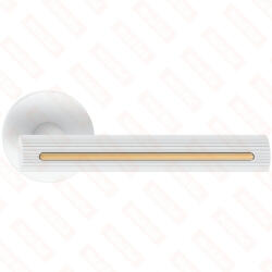 METAL-BUD ELEGANZA/ELEGANT ajtókilincs kerek rozettás R - FIT rozettás 6mm fehér - díszes arany betét PZ (65-MB-VELEOFIZBM-52)