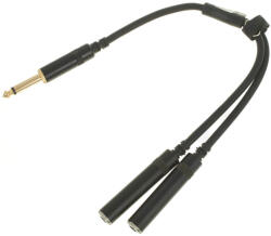 Thunder Germany CC005 jelkábel, Y-Kábel, splitter (1x 6, 3 Jack papa - 2x 6, 3 Jack mama) - (0, 2 m) - thundergermany