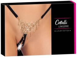Cottelli Collection - nyitott string tanga dísszel - fekete (S-L) (23229191101) - vagyaim