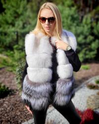  Női mellény, Size XL, valódi rókaprémből, szatén bélés