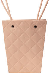 Valex Decor 10db. dombornyomott virág-ajándék táska 13(h) x 9.5(sz) x 15.5(m) cm - Sötét púder (EB2-21)