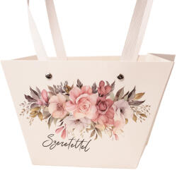 Valex Decor 10db. "Szeretettel" feliratos virág táska 20(h) x 12(sz) x 12(m) cm (FBX-03)