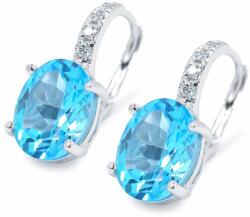 White & Black Amanda ovális topáz köves fülbevaló (AU14137)