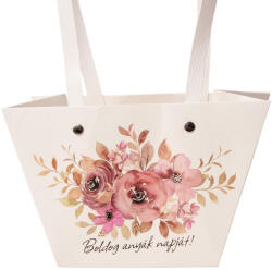 Valex Decor 10db. "Boldog anyák napját! " feliratos virág táska 20(h) x 12(sz) x 12(m) cm (FBX-09)