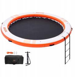 Vevor Úszó platform, Ø304cm, központi medencével, horgonyrendszer, létra, fehér + narancssárga (5907021436205)