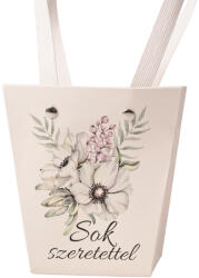Valex Decor 10db. "Sok szeretettel" feliratos virág táska 12(h) x 8(sz) x 12.5(m) cm (FNP-11)