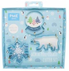 PME Mézeskalács kiszúró készlet, Hópihe, Hógömb, Maci, 3db (SCB711)