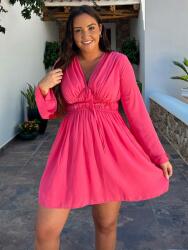 In The Style Rózsaszín Ruha Mini Ráncolással (42) (559308)