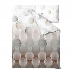 ZARATEX Pamut ágyneműhuzat garnitúra 220x200 Galaxy fehér barna fekete geometrikus mintával