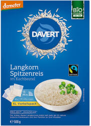 Davert Orez bio cu bob lung in punga de gatit, 500 g