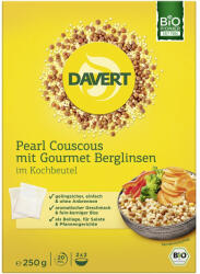 Davert Cous cousbio perlat cu linte gourmet in punga de gatit, 250 g