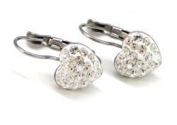 HÉRA SZÍV kapcsos fülbevaló - 10 mm (crystal fehér) (2021091105)