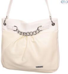 Karen fehér-bézs női rostbőr táska