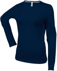 Kariban Női hosszú ujjú kereknyakú pamut póló, Kariban KA383, Navy-2XL (ka383nv-2xl)
