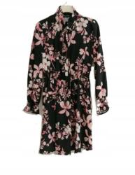 artigli Fekete Ruha Virág Mintával, Size 2XL, poliészter, kötős dekoltázs (379801)