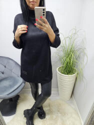 Norafashion Csinos magas nyakú tunika (fekete) (644213)