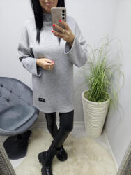 Norafashion Csinos magas nyakú tunika (szürke) (720187)