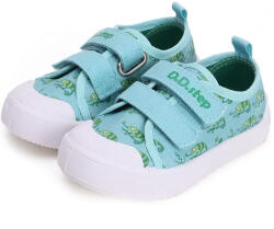D.D.Step pantofi de pânză pentru băieți cu curele velcro cu model verde (14204A)