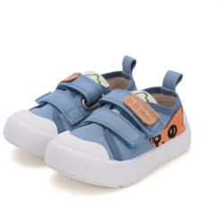 D.D.Step Tenisi pânză băieți cu velcro, Bleu cu catelusi, 22/30 albastru cu câine (148B81)