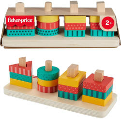 Fisher Price Jucarie de stivuit, din lemn, Forme si culori, 2 ani+ (145763)