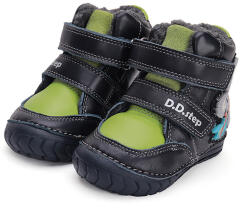 D. D. STEP Ghete imblanite, băieți, cu velcro, albastru/verde koala, 19/24 albastru închis (142235)