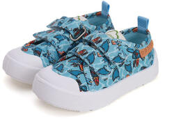 D.D.Step Tenisi băieți pânză bleu, velcro, 20/28 model rechin albastru (144F49)