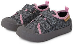 D.D.Step Pantofi fete, panza cu velcro. gri cu floricele, 20/31 model gri/roz (13B389)