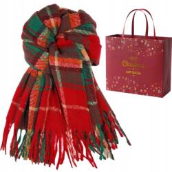  Karácsonyi Sál Női 200×60cm, piros-zöld, ajándék táskával